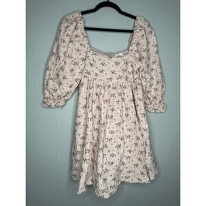 Storia babydoll floral mini dress puff sleeve cottage core